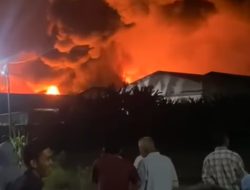 Gudang Pabrik Dua Kelinci Dilalap Si Jago Merah